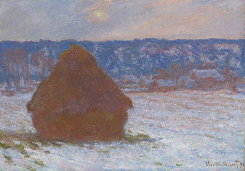 Stack of Wheat (Snow Effect, Overcast Day) by Claude Monet (French, 1840–1926) — fine art print