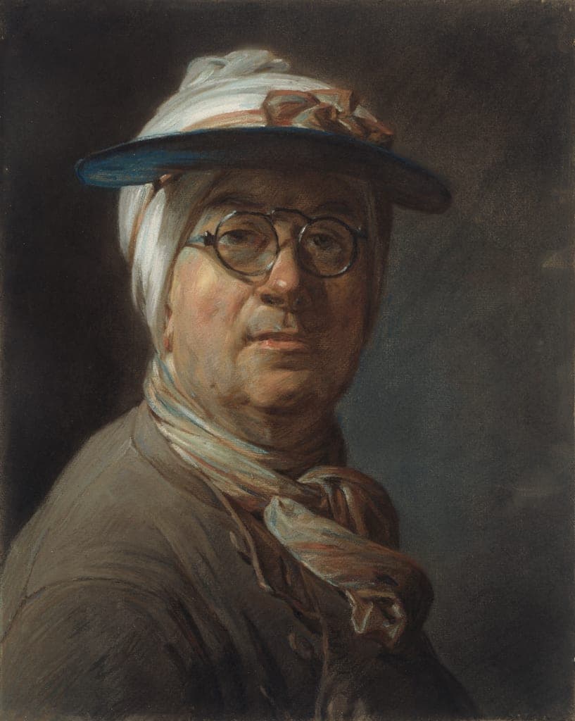 Self-Portrait with a Visor by Jean-Siméon Chardin
French, 1699-1779 — fine art print