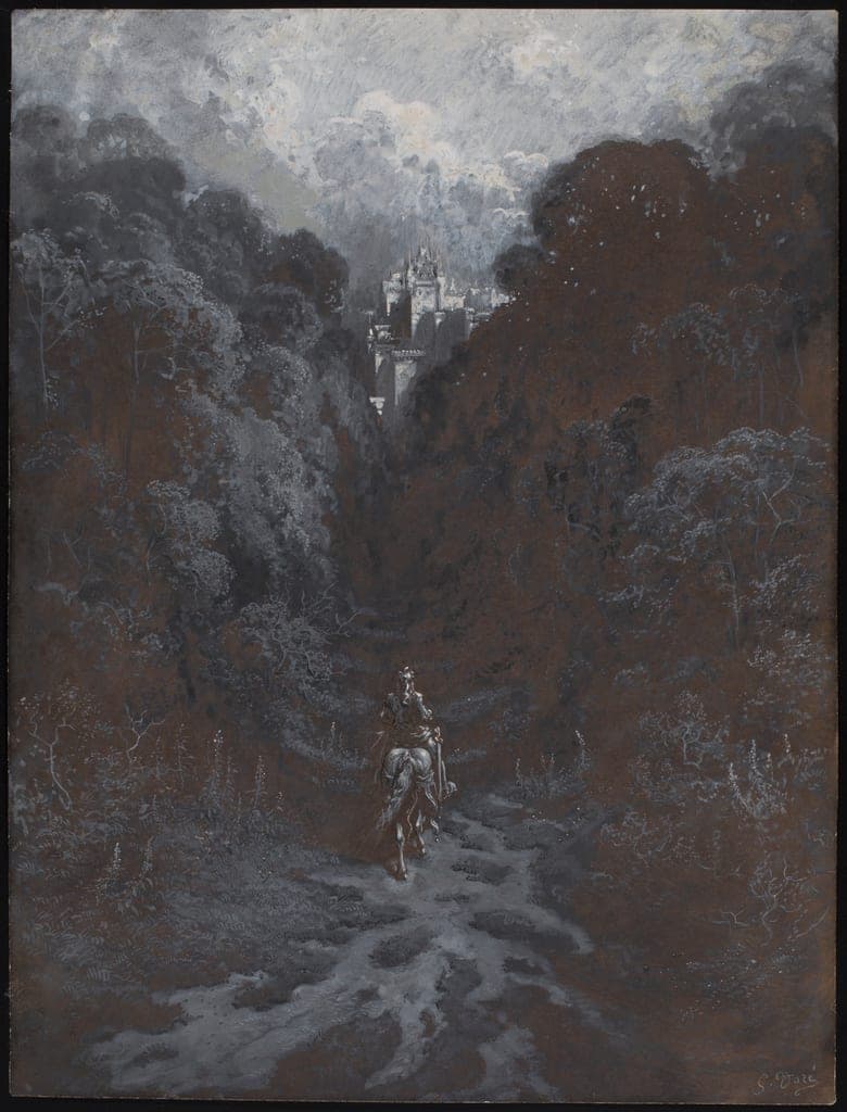 Sir Lancelot Approaching the Castle of Astolat by Gustave Doré
French, 1832-1883 — fine art print