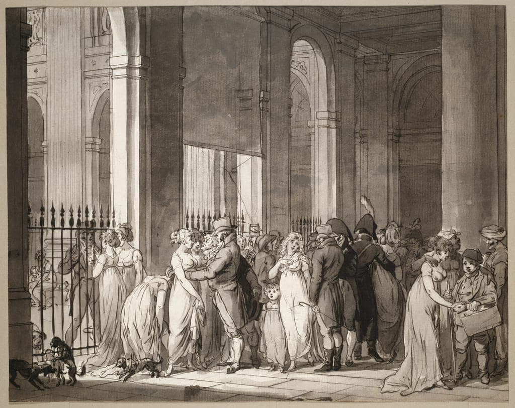 The Arcades at the Palais-Royal by Louis Léopold Boilly
French, 1761-1845 — fine art print