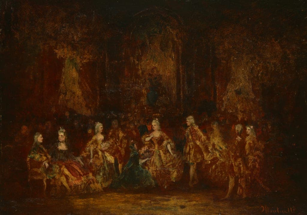 Persons in Louis XV Costumes by Adolphe Monticelli (French, 1824–1886) — fine art print
