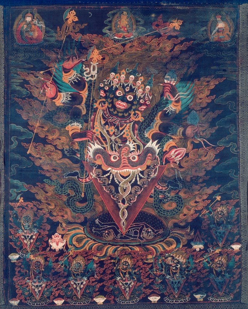 Painted Banner (Thangka) with Guru Dragpur, a Wrathful Form of Padmasambhava by Tibet — fine art print