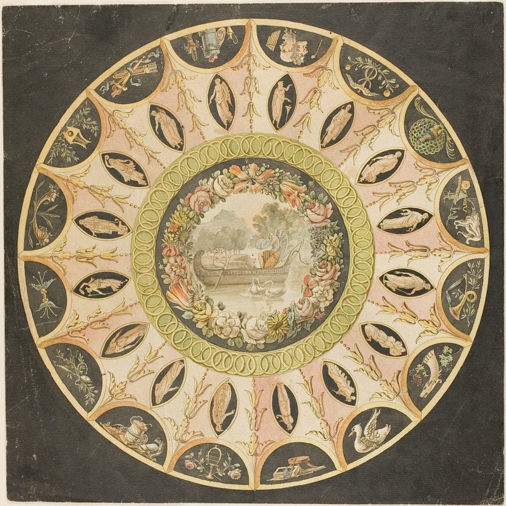 Design for a Circular Ceiling Decoration by Unknown artist (possibly Florentine, 18th century)
or Pierre François Léonard Fontaine (French, 1762-1853)
or Charles Percier (French, 1764-1838) — fine art print