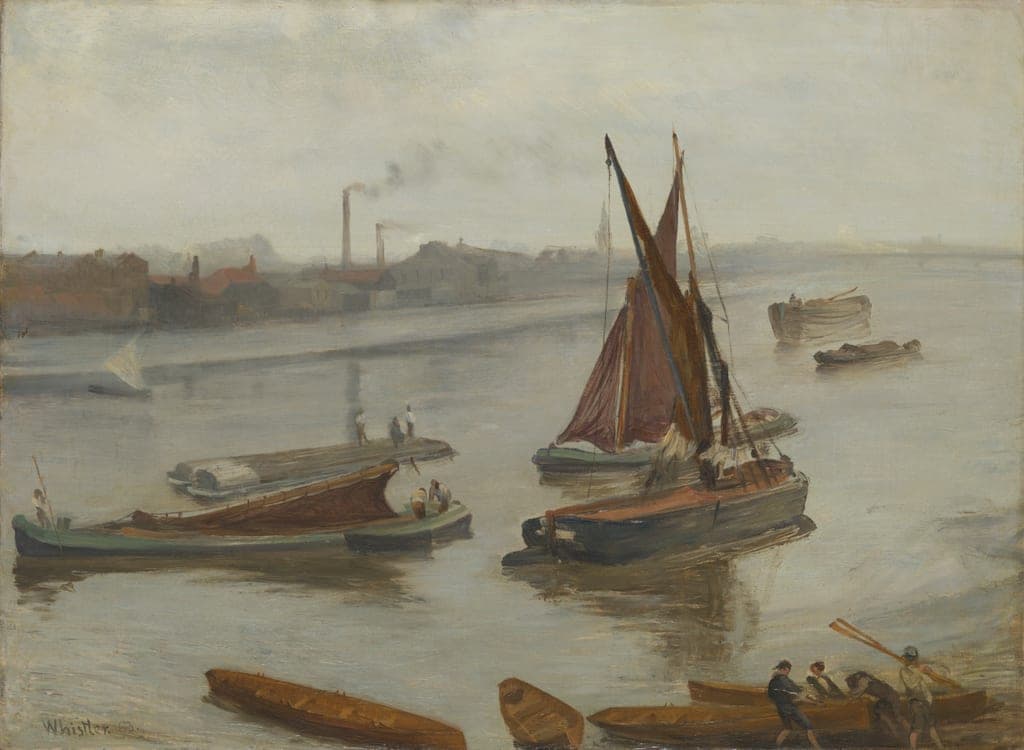 Grey and Silver: Old Battersea Reach by James McNeill Whistler (American, 1834–1903) — fine art print