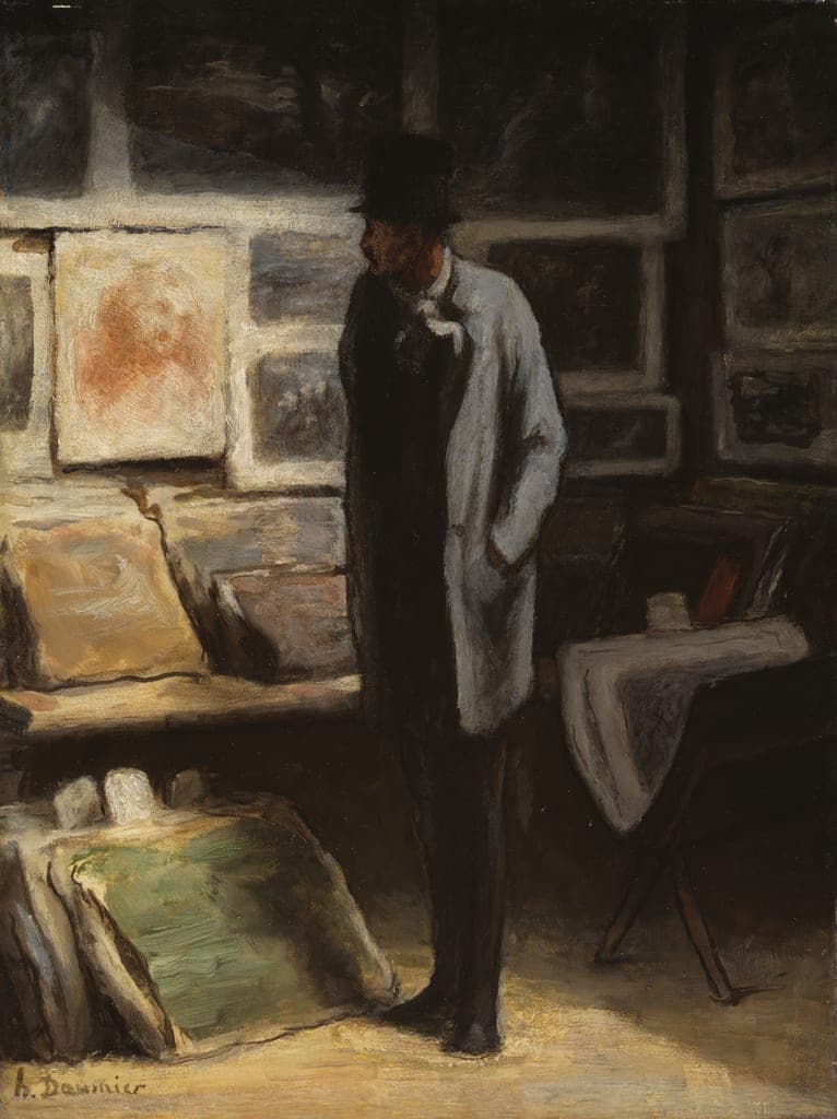 The Print Collector by Honoré Victorin Daumier (French, 1808–1879) — fine art print