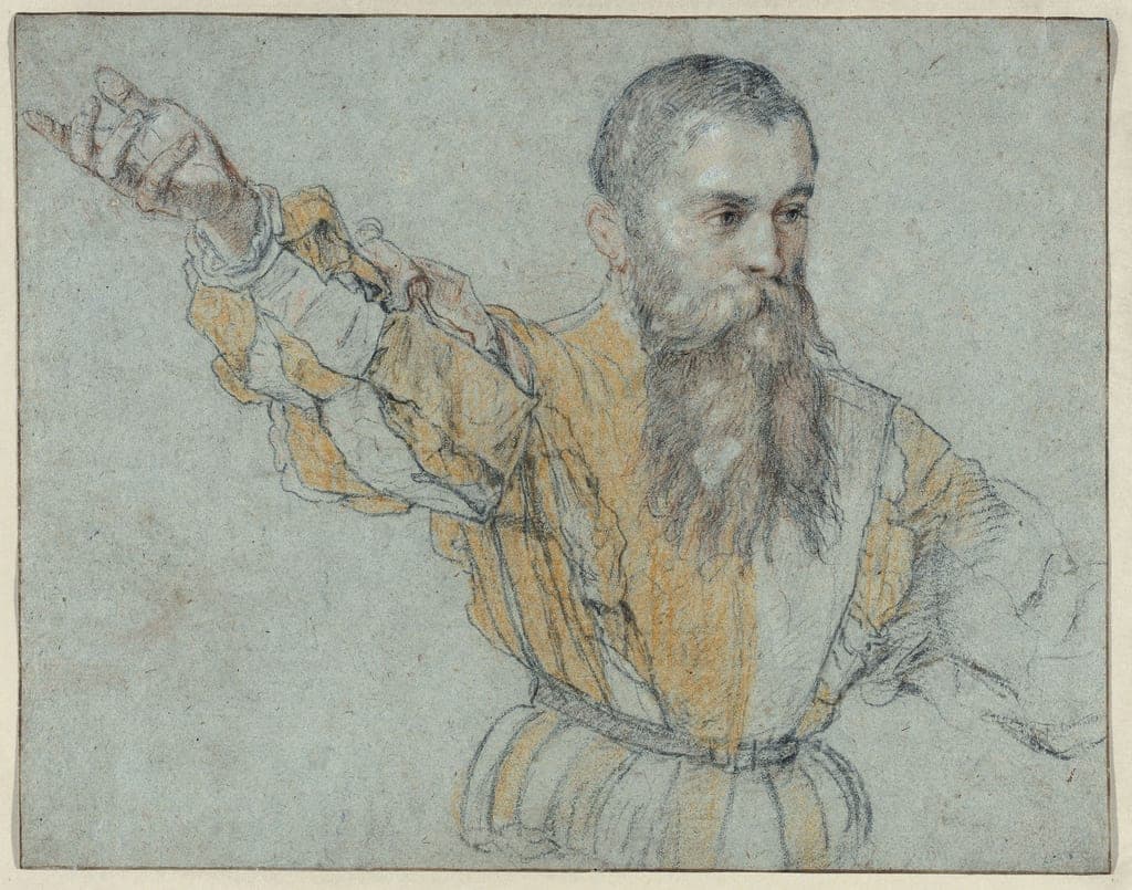 Bearded Man with his Right Arm Raised by Giuseppe Porta
Italian, c. 1520–c. 1575 — fine art print