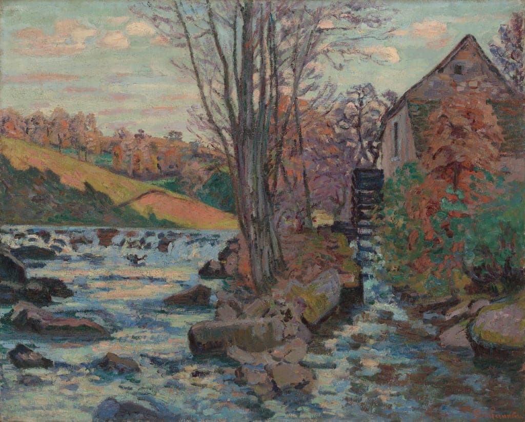 Mill of Pont Maupuit by Jean Baptiste Armand Guillaumin (French, 1841-1927) — fine art print