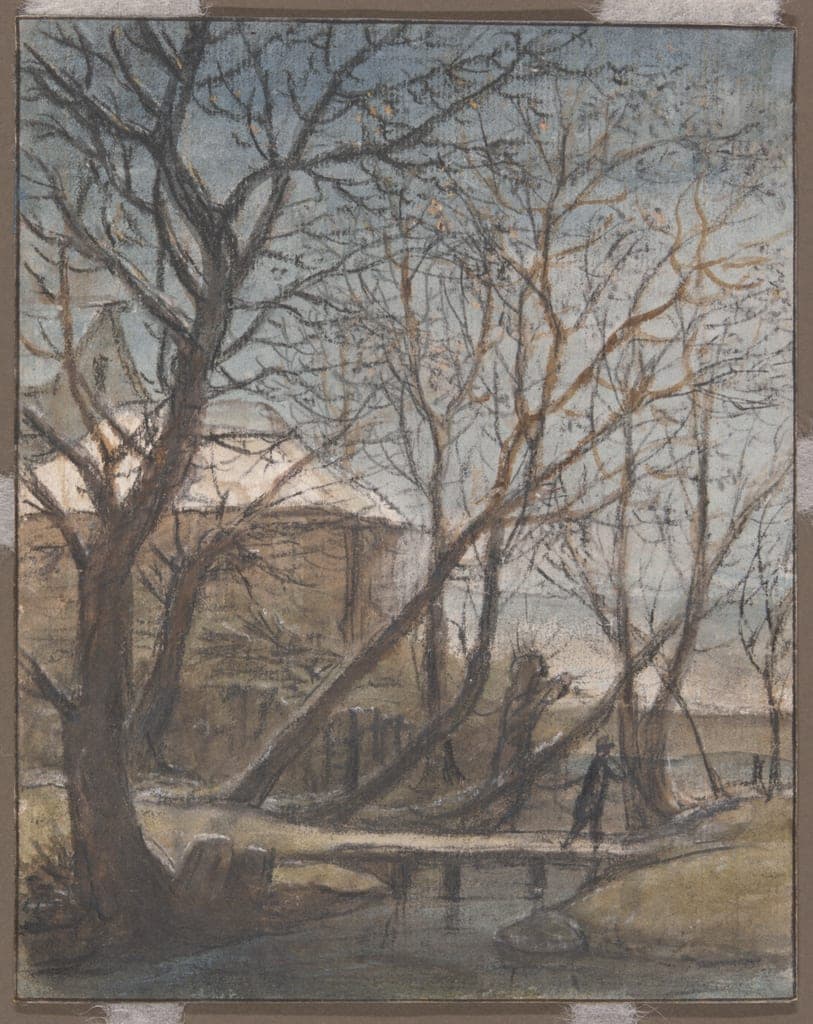 Winter Landscape with a Man Crossing by Anthonie Waterloo
Dutch, c. 1610-1690 — fine art print