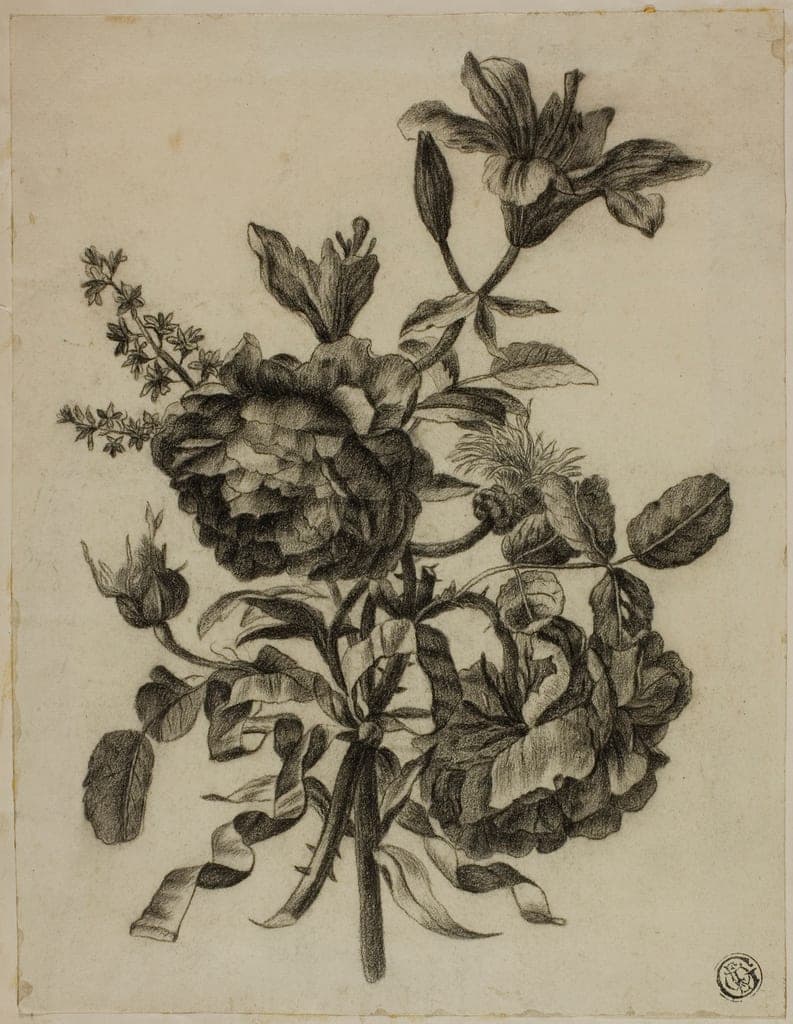 Bouquet of Roses and Lilies by Unknown Artist
European, 18/19th century — fine art print